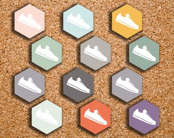 168 SMALL Hexagon Run, Walk, Shoe Icons for 2017 Inkwell Press, Plum Paper, Erin Condren IWP-S8