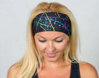 Yoga Headband Running Headband Black Wide Bohemian Headband Black Fitness Headband Women Headband Moisture Wicking Headband No Slip Headband
