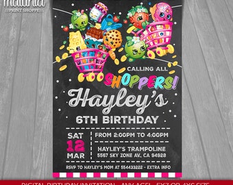 Shopkins Invitation - Shopkins Invite - Shopkins Birthday Invitation - Shopkins Birthday Party - Shopkins Invite