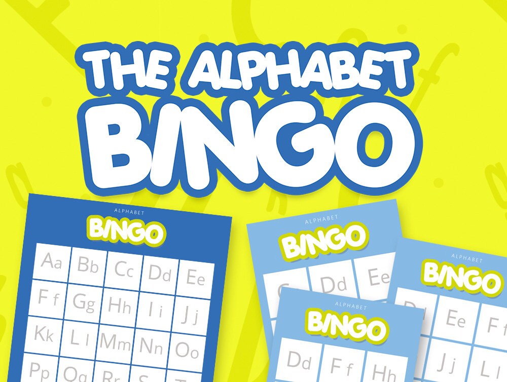 ALPHABET BINGO board game bingo printable board by KiweeClub