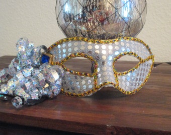 Silver masquerade mask, halloween, costume