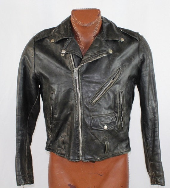 Vintage 70's Biker Leather Jacket The Misfits Fiend Club