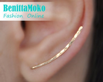 Ear Climbers Earrings x2, Ear Climber, Gold Ear Pins, Climber Earrings 30mm, Ear Crawlers, Earrings Pin, Gold Earrings, Earring Pins
