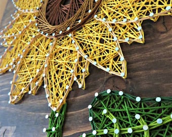 Sunflower String Art Kit -DIY Kit, Crafts for Adults, DIY Gift, Sunflower Gift, Crafts Kit, Sunflower Decor, Craft Supplies, Arts and Crafts