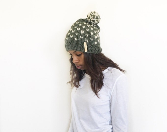 Knit Slouchy Beanie Hat with Pom Pom//THE TUMBLEWEED//Willow and Fisherman