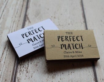 Personalised Rustic Brown Matchbox Wedding Favours includes matches-The perfect match