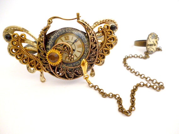 Brass Steampunk Cuff Bracelet_ ST4200532478_BR_Steampunk Accessories_Gift Ideas by MultiStyle steampunk buy now online