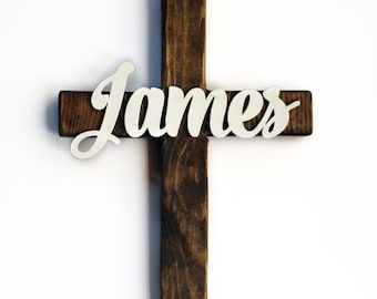 Personalized Wooden Cross - Baptism Gift - Christening Gift - First Communion - Wood Cross with Name - New Baby Gift for Christian