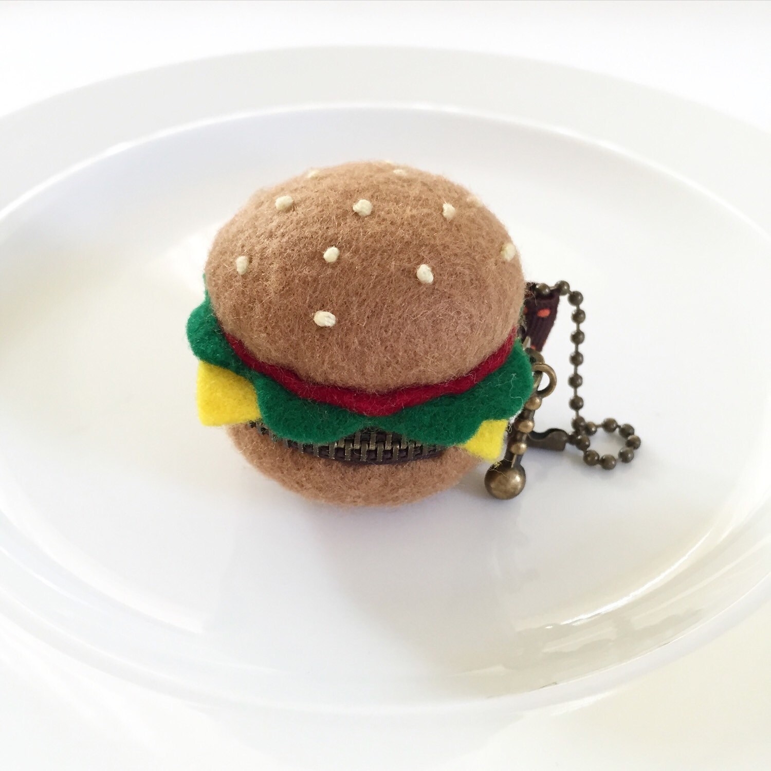 4 cm Felt Hamburgershaped macaron coin purse by