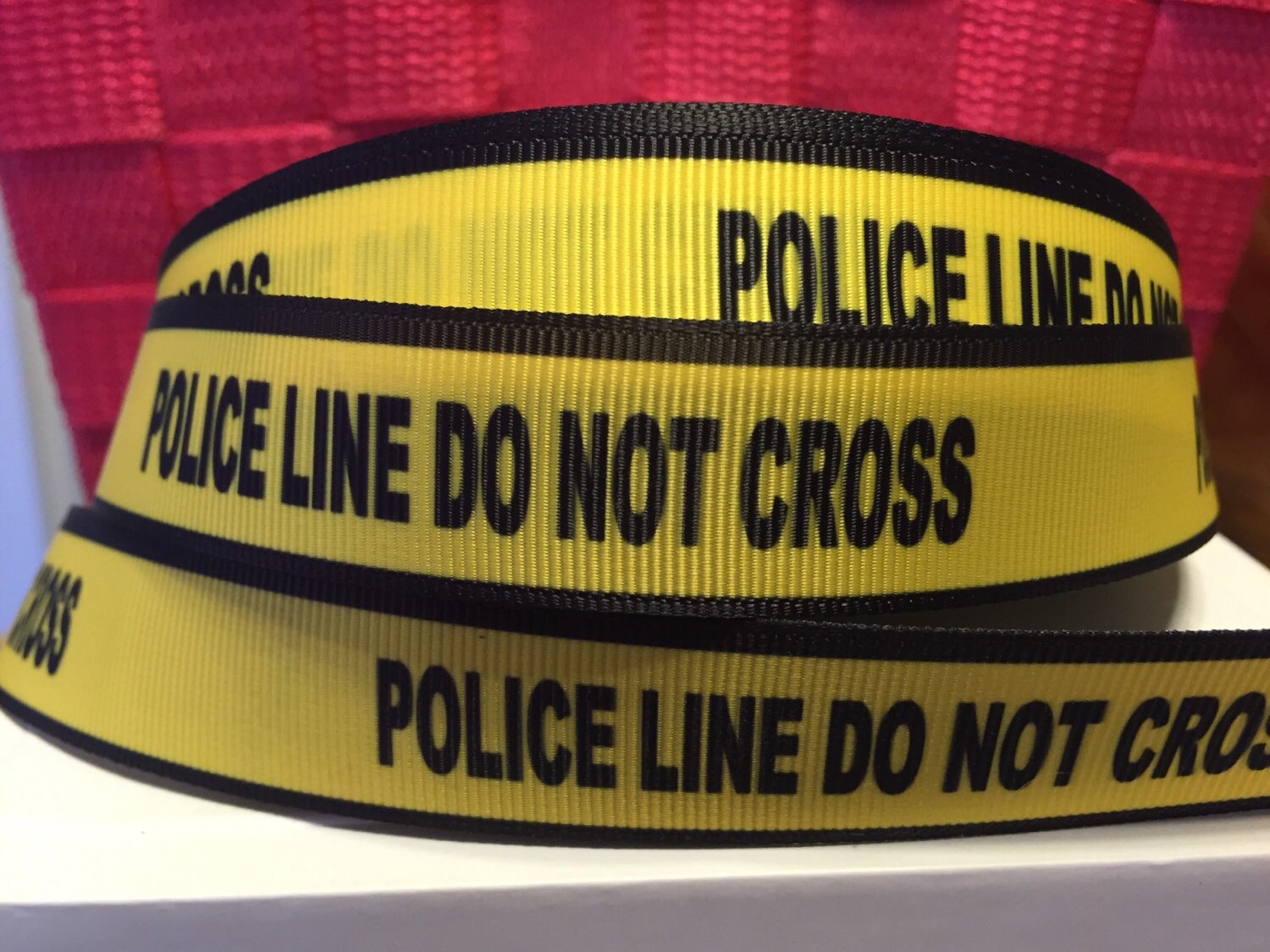 1 yard 7/8 Police Caution Tape Grosgrain Ribbon Crime