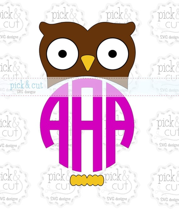 Download Items similar to Monogram Owl SVG DXF EPS on Etsy