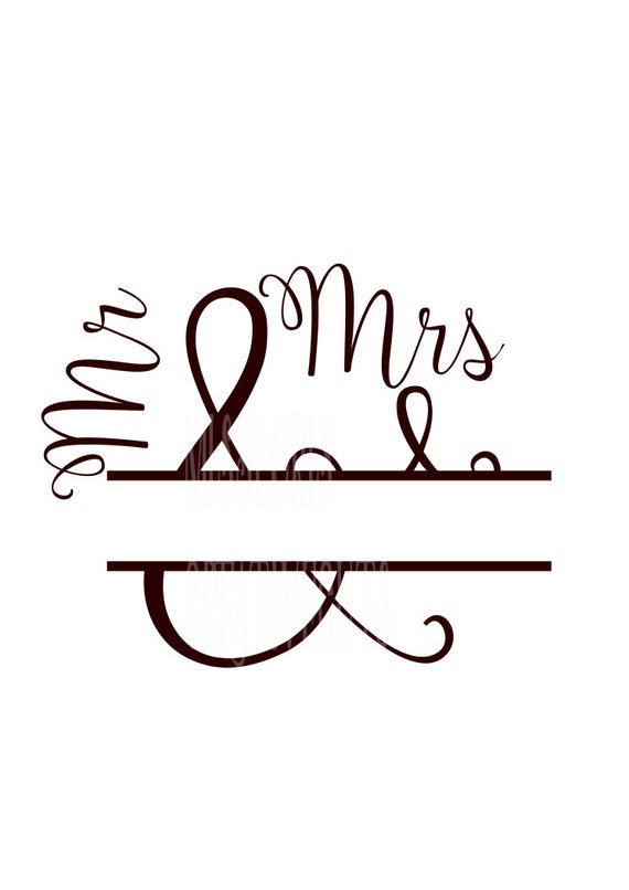 Download Mr and Mrs split letter SVG DFX Cut file Cricut explore file