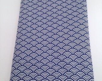 50x80 cm- Japanese fabric pattern Blue Waves seigaiha 100% cotton