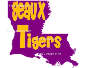 Geaux Tigers, Go Tigers Lousiana digital download SVG, PNG, JPG