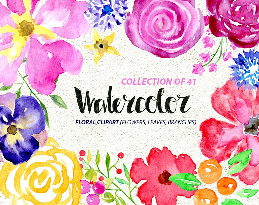 watercolor flower clipart - photo #41