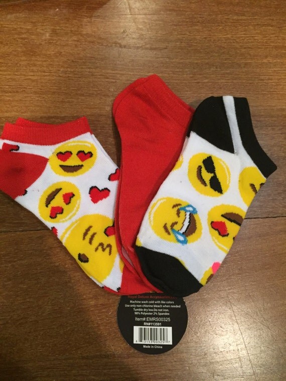 Emoji Socks 3 pair per pack by emojiqueenbyv on Etsy