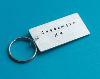 LARGE customised Keyring, Custom Keyring, Personalised Keyring, Hand Stamped Keyring, Custom Keychain, Personalized Keychain, Keyring Gift