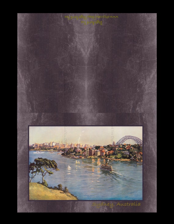 sydney cards greeting print Australia Card of Vintage Sydney, Printable Blank Art