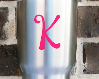 Single letter decal | Intial Decal | Vinyl decal | Car decal | YETI Decal | Monogram decal | Letter | Vinyl monogram | Monogram sticker