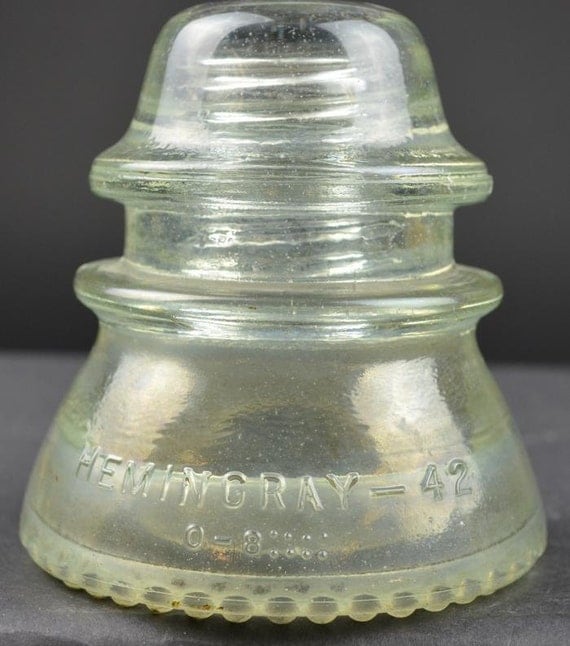 VINTAGE HEMINGRAY No. 42 Clear Telephone Glass Insulator