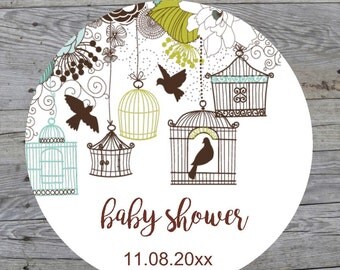Baby Shower Sticker Baby Shower Labels Gift Stickers Baby Shower Favor Tags Custom Flower Baby Shower Labels Ready to Pop Sticker