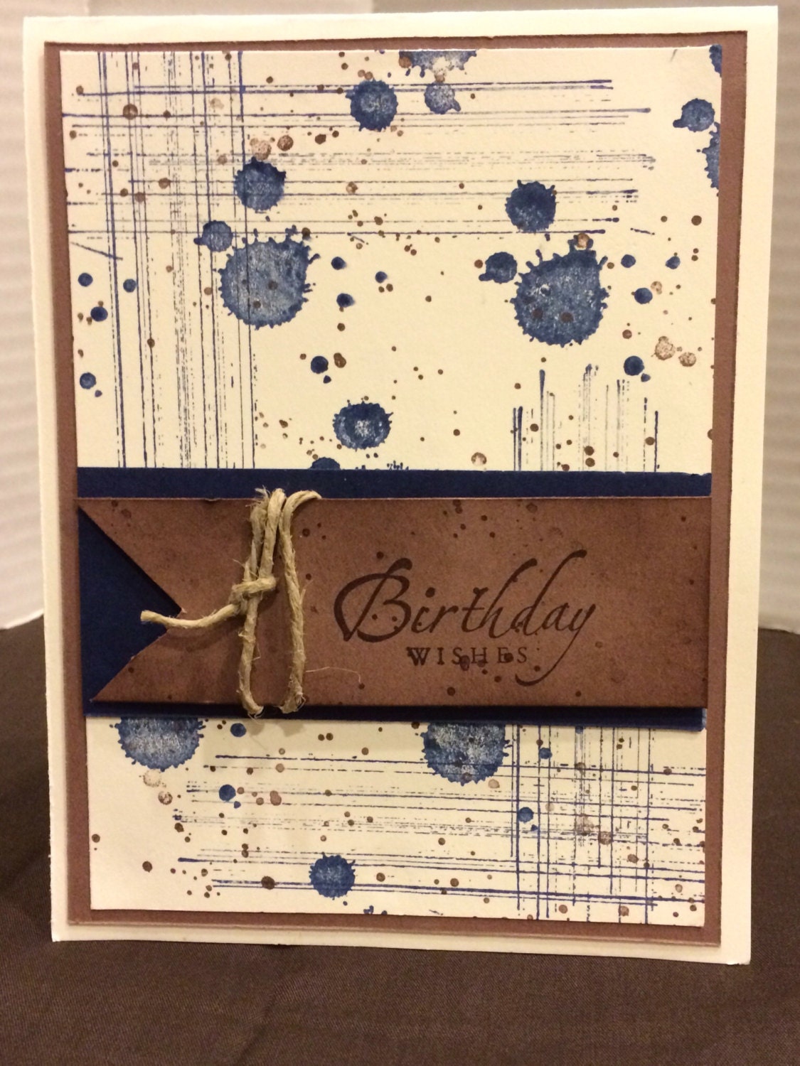 Handmade Birthday Card Hand Stamped Birthday card Male
