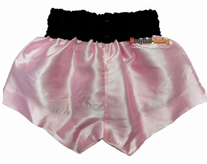 Muay Thailand Boxing Shorts for Training and Sparring Boxing Trunks Martial Arts - LIGHT PINK