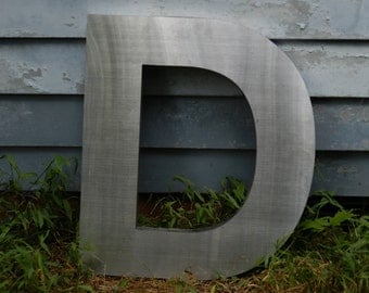 Capital Letter D in stainless steel - 22" tall Marquee Sign Letter for wall Decoration / decor - 22" X 19 3/8" X 1 9/16" -3 dimensional P-2