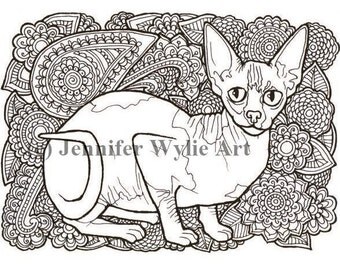 Download Sphinx cat print | Etsy