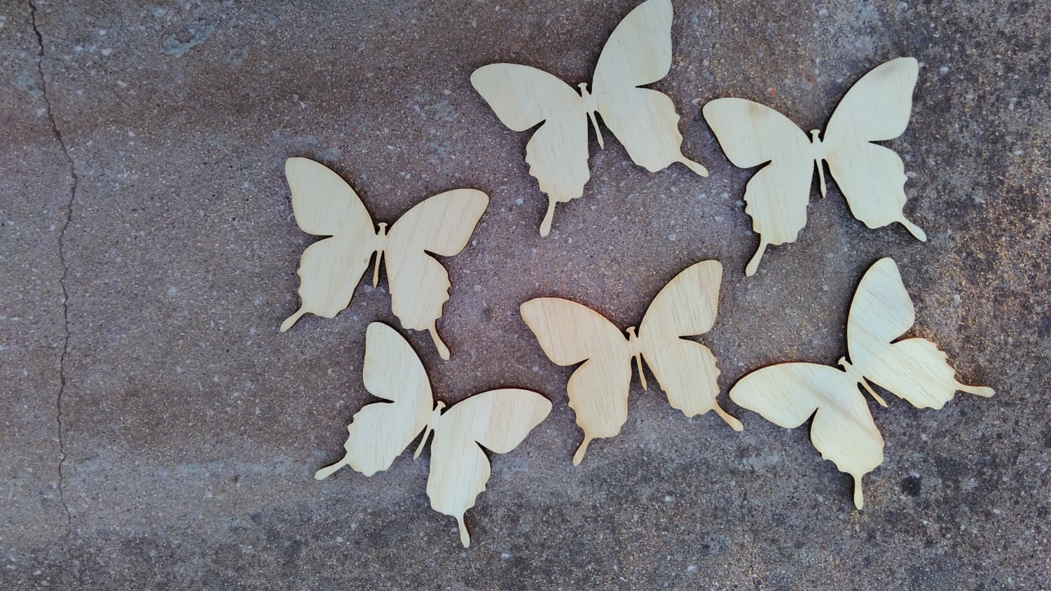 DIY supply/6 wooden butterflies/unfinished butterfly/wooden toys/wooden figure/wooden supplies