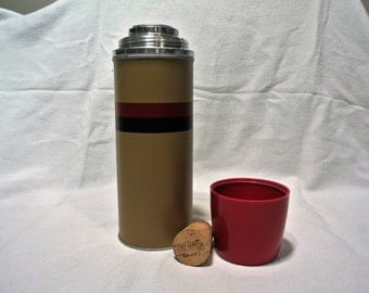 Vintage Metal Thermos with Original Cork!