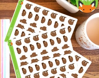 Sloth Small MIXED - Sloths Cute Lazy Day Sleep - Planner Stickers
