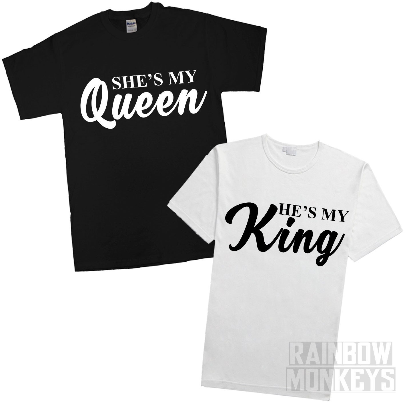 King Queen Shirts He's My King and She's My Queen by RMonkeys