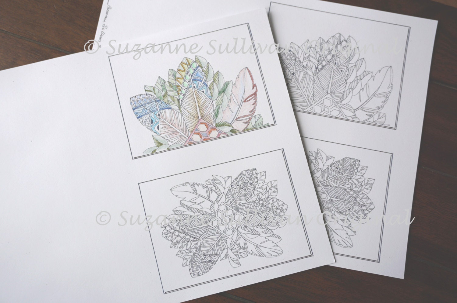 Color It Blank Note Cards Note Cards to Color Set of 2