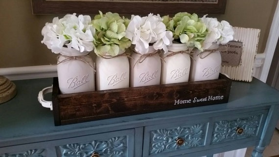 Items similar to Mason jar centerpiece - mason jar table decor - dining