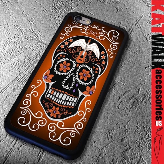 Apple iPhone 6/6S Rubber Case. Day of the Dead iPhone 5S Case. Sugar Skull Phone case. Dia de los Muertos Phone Cover. Phone Accessory.