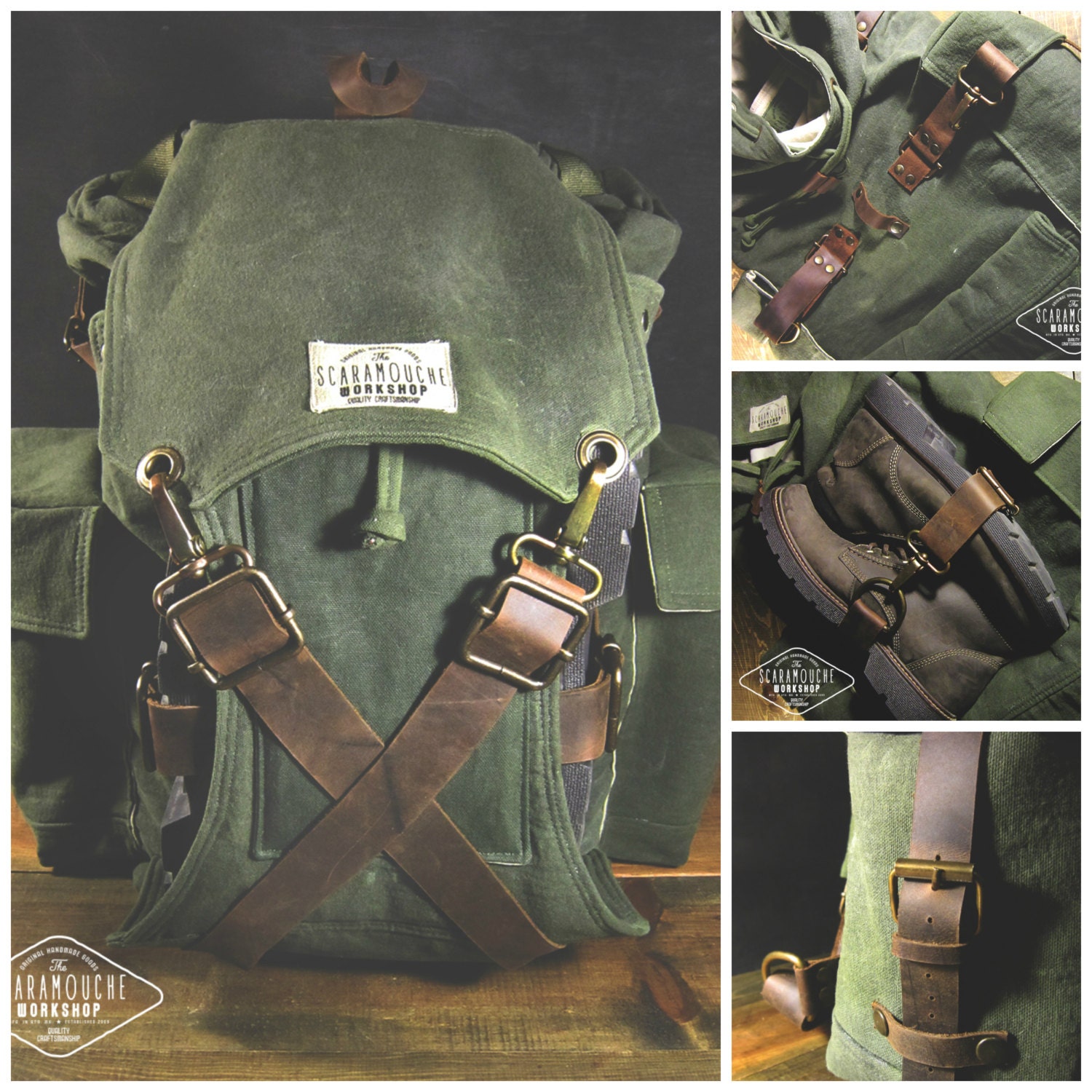 The Globetrotter Pack. Waxed Canvas Backpack for Hiking