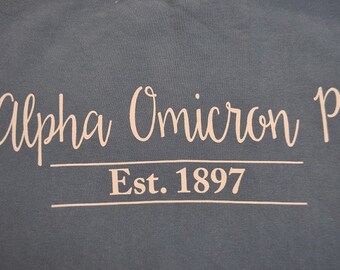 Alpha Omicron Pi Comfort Color Sweatshirt Size Medium