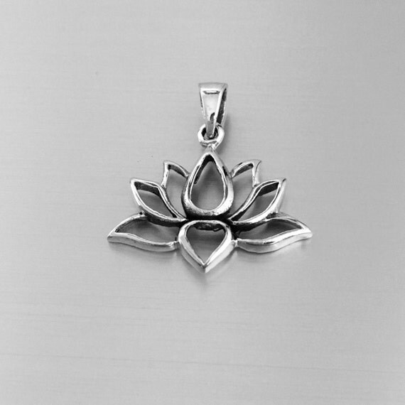 Sterling Silver Lotus Pendant by IndigoandJade on Etsy