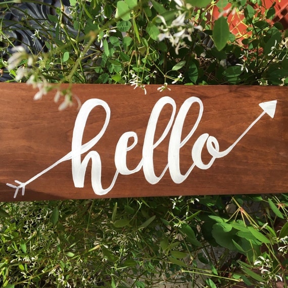 hello wood sign by TinyToesAndTactical on Etsy