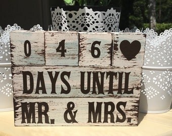 Distressed Wedding Countdown Blocks
