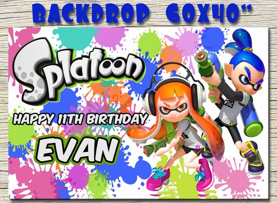 Splatoon Birthday Backdrop 60x40Splatoon by RainbowPrintables