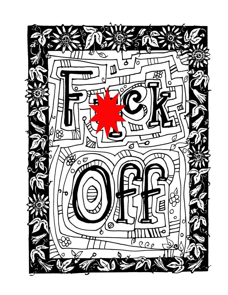 Download Curse Word Coloring Book Page Printable sweary Download