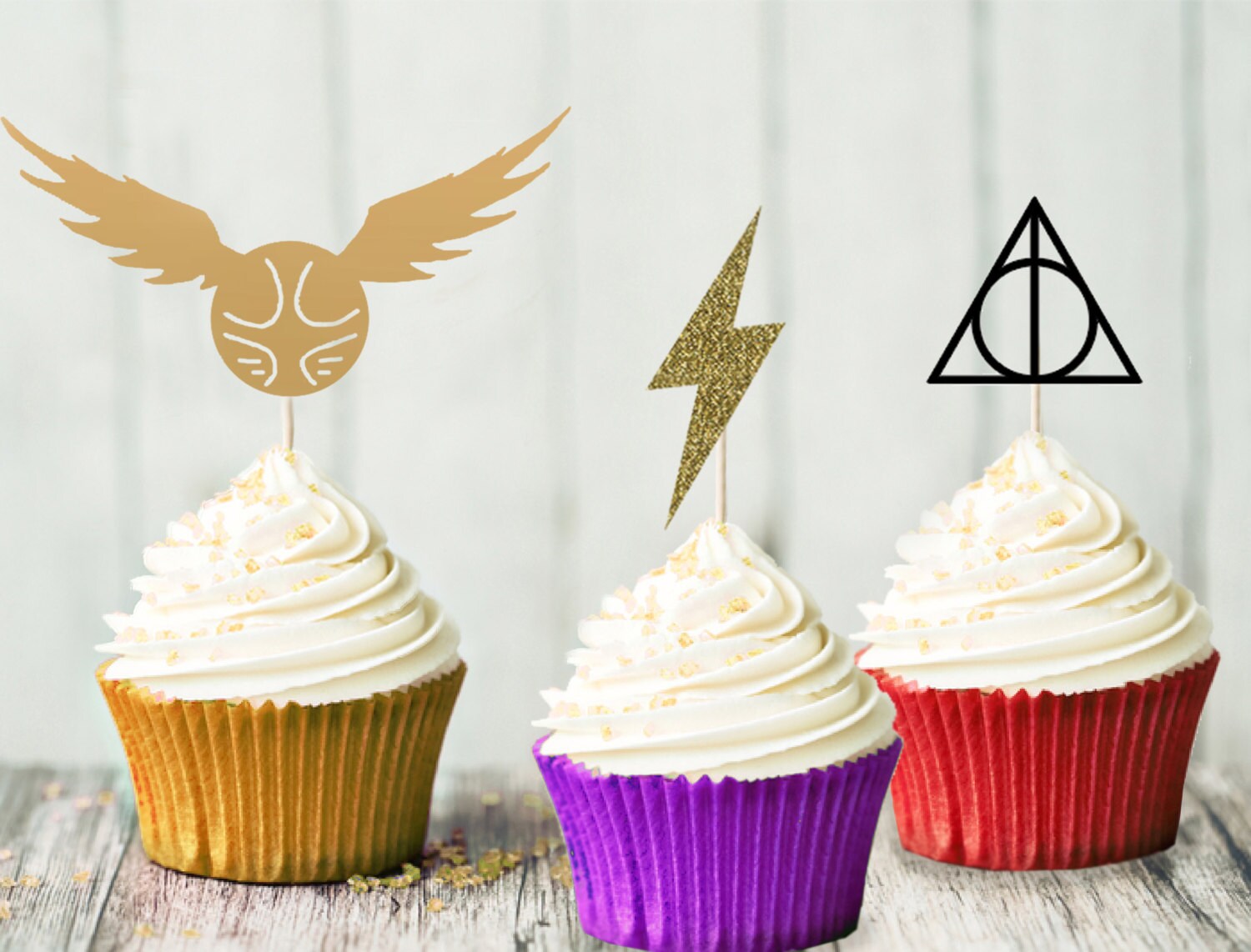 Harry Potter Cupcake Topper Set Birthday Party Hogwarts