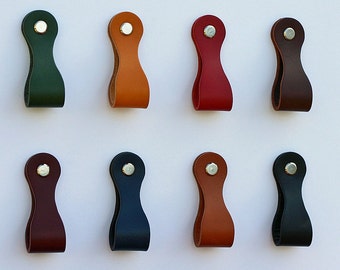 Drawer Knobs S6 Pulls Drawer Handles Leather Cabinet Pulls Cupboard Handles Pulls Leather Kitchen Handles Pulls Wardrobe Hand Crafted