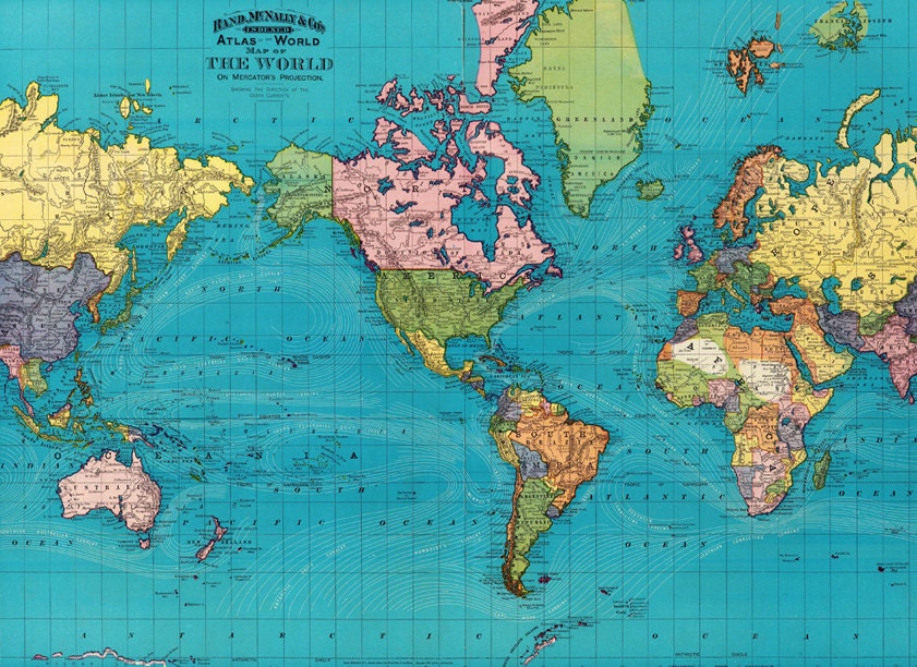 world map printable digital downloadvintage world map old