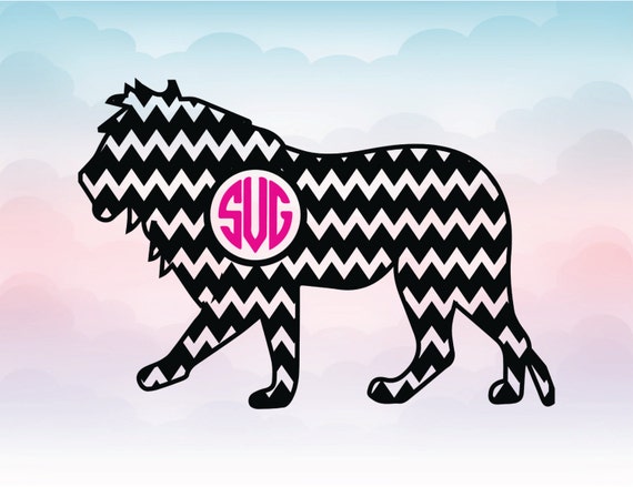 Download Chevron lion SVG Animal Monogram Frame svg pdf eps files