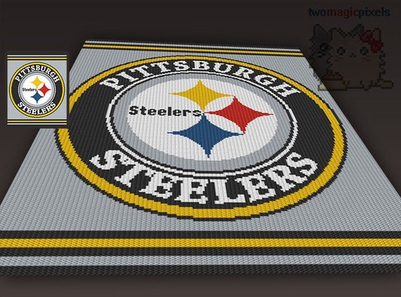 Pittsburgh Steelers crochet graph/pattern JPG by TwoMagicPixels