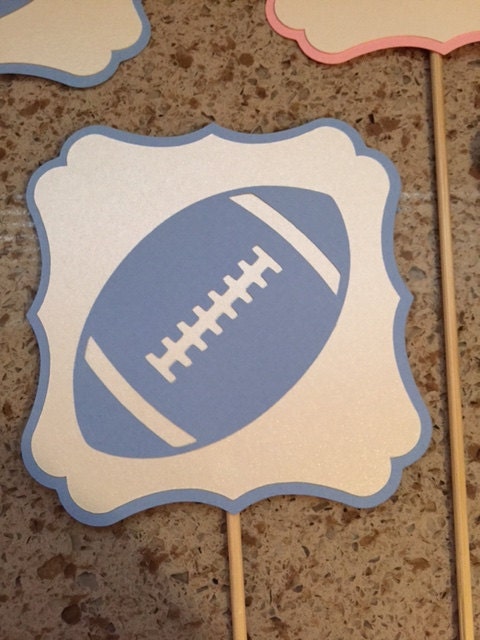 6 Gender Reveal Centerpiece Sticks Football Centerpiece