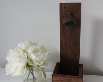 Rustic Beer Bottle Opener - Wall Mounted Bottle Opener - Man Cave - Groomsmens Gift - Gift For Him - Bottle Opener - Beer